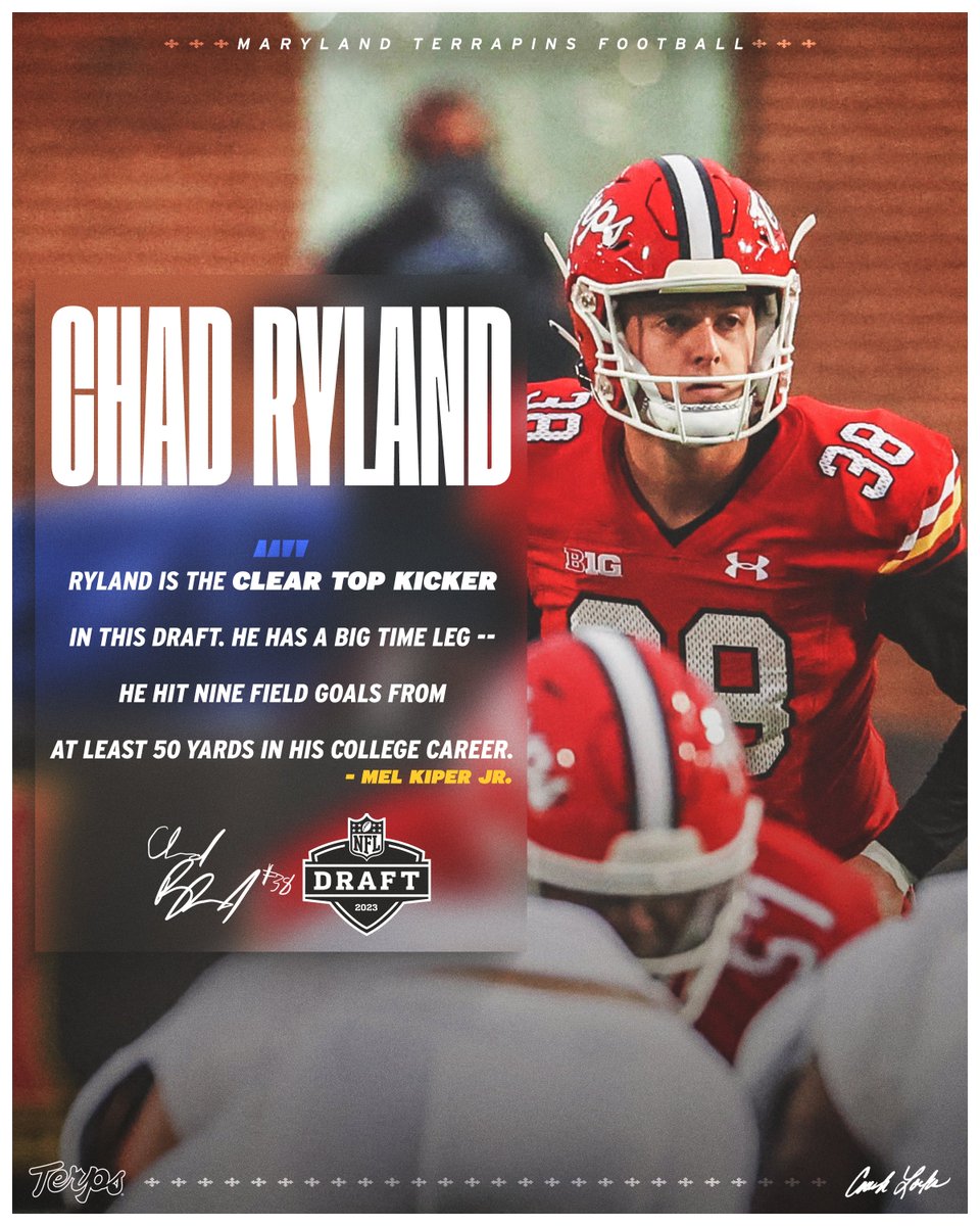 TerpsFootball's tweet photo. The best kicker in the 2023 NFL Draft:

Chad Michael Ryland https://t.co/cdYDuXYkYt