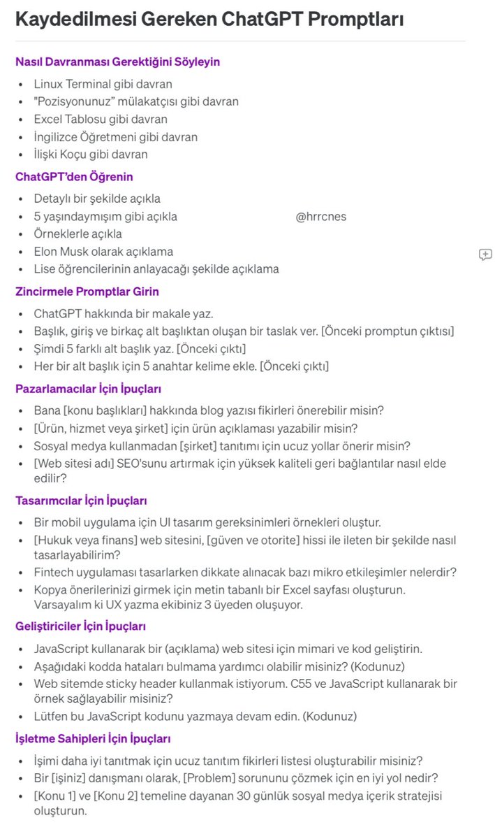 Herkesin elinin altında kayıtlı bulunması gereken ChatGPT promptları