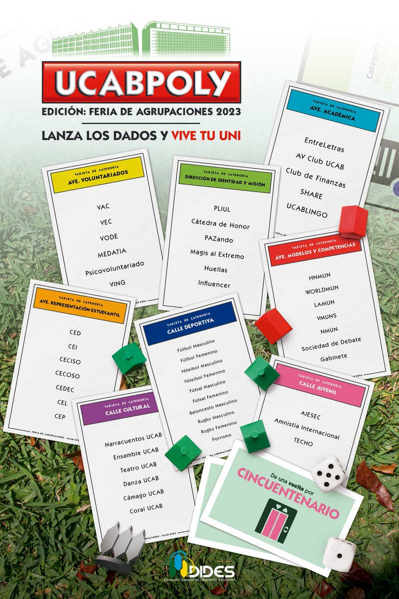 ¡Atención, ucabista!
Los próximos días 25 y 26 de abril se realizará la Feria de Agrupaciones. Conoce todo lo que tiene que ver con ellas, únete a alguna y vive la universidad. 
¡Te esperamos!