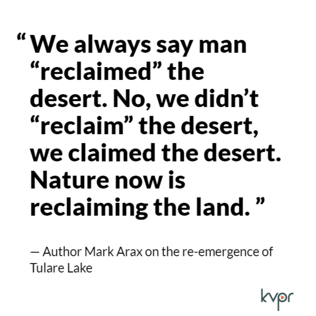 ICYMI: @SoreathH reports on the return of Tulare Lake. "The ground remembers. It does. It's got a memory." - Mark Arax kvpr.org/local-news/202… <a href="/KVPR/">KVPR</a>
