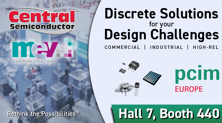 CentralSemi's tweet photo. Central Semiconductor will be present at @pcimeurope from May 9-11 in Nuremberg, Germany. Stop by the MEV Elektronik GmBH booth at Hall 7, Booth 440 to learn about Central’s latest up-screening capabilities, Spacellite 10kRad #MOSFETs, #widebandgap technologies, and more! https://t.co/daqtXjlGEf