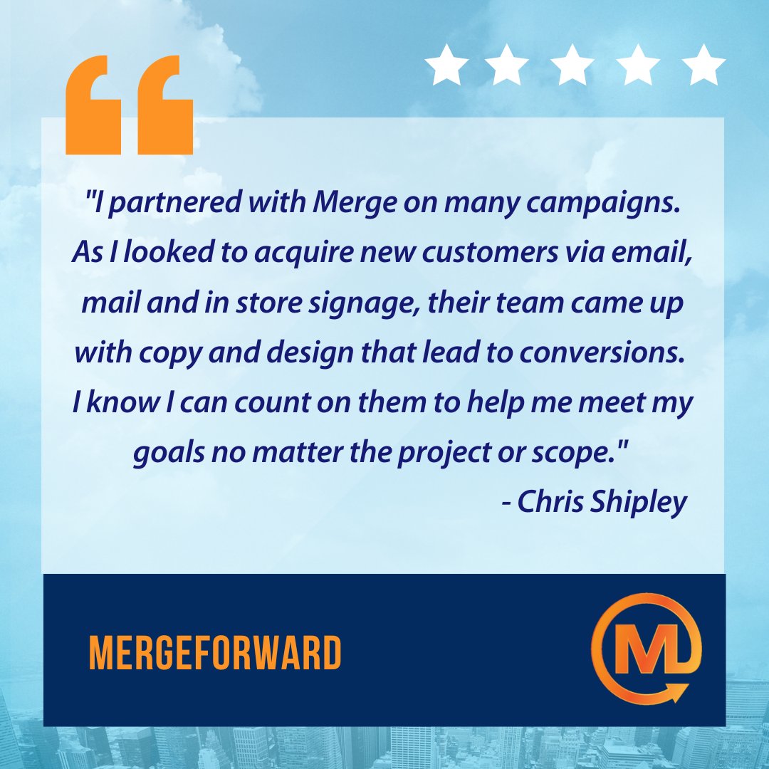 MergeForward's tweet photo. Testimonials like these keep us going and affirm all the hard work we do for our amazing clients. ⭐

#marketingagency #marketing #testimonial #marketingstrategy https://t.co/zI6vL6Qt15