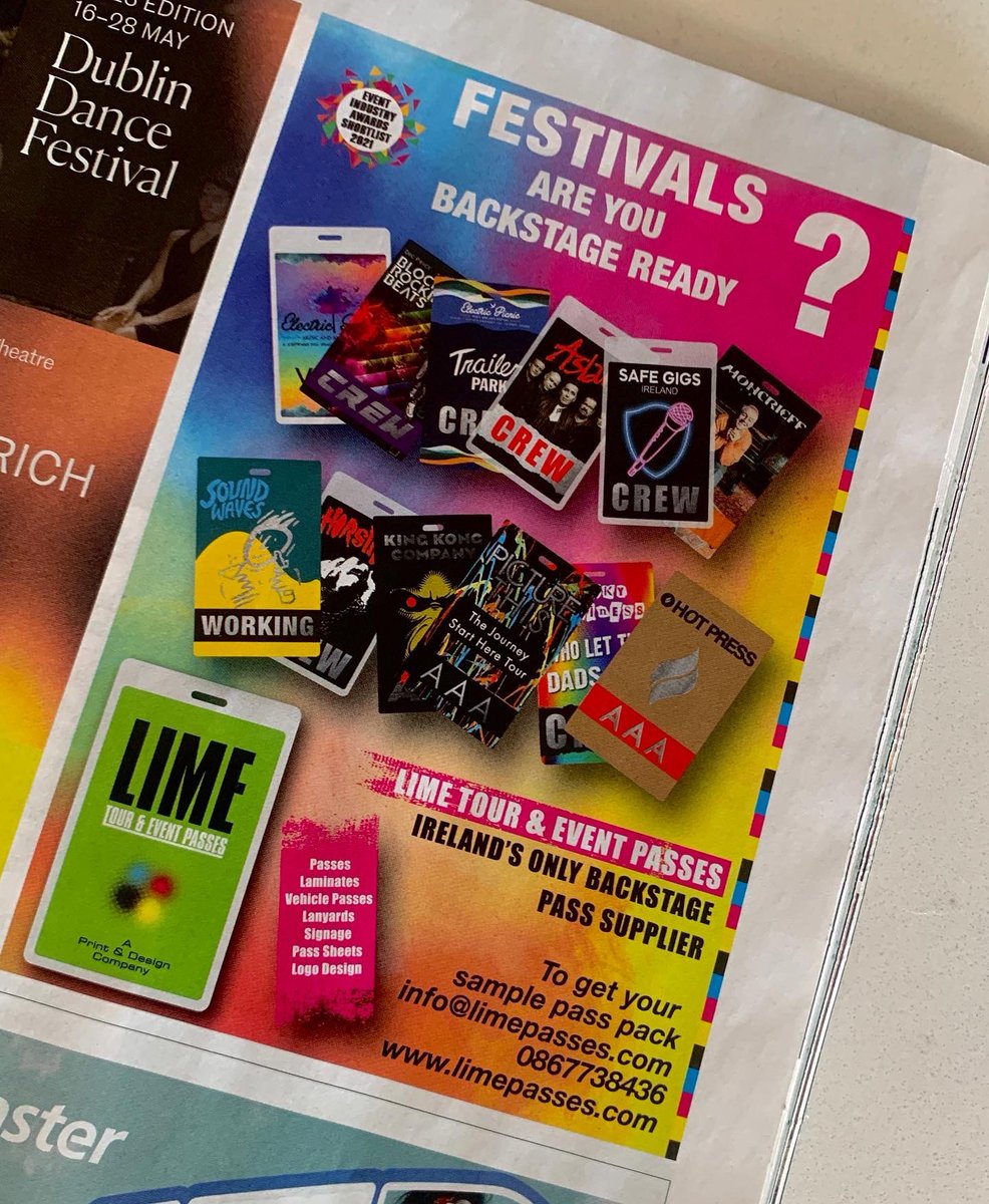 LimePasses's tweet image. When you’ve been reading this iconic magazine for over 40 yrs &amp;amp; finally you get to place an add in it, very happy with this @hotpress  #festival issue #metallica #freyaridings #cover #pass #backstagepass @Metallica @FreyaRidings