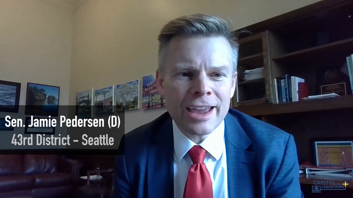 TeachWithTVW's tweet photo. Eight grade students met with Sen. Pedersen (D) Seattle, Prime Sponsor of SB 5078 Protecting public safety by establishing duties of firearm industry members. The students had many thoughtful questions regarding the passage of this significant firearms legislation.

#TeachwithTVW https://t.co/uBmbuUixCY