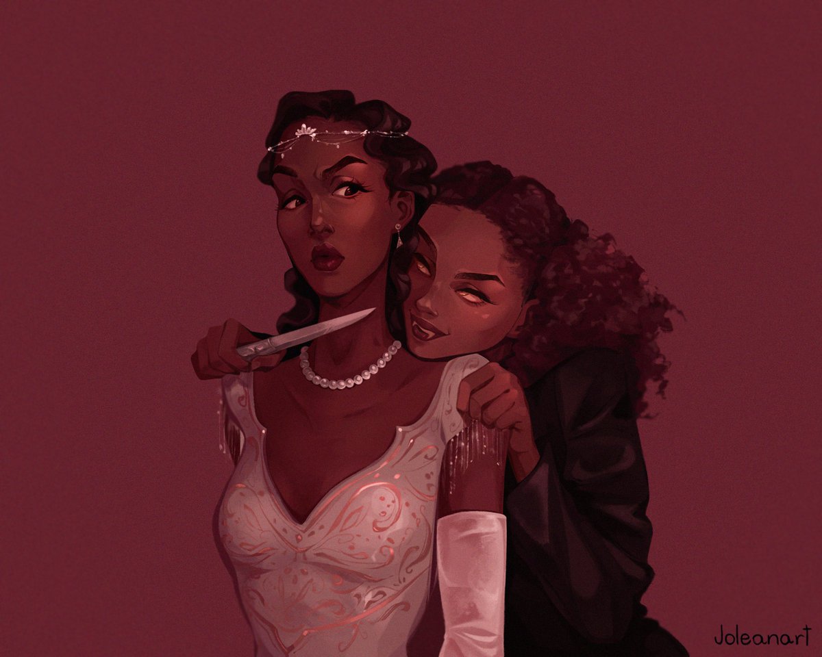 pagesofhayley's tweet photo. anyway, i offer my sapphic vampire book set during the harlem renaissance to be optioned for film/tv because we deserve fresh stories that are not racist!

art by @joleanart and @FloraRoos https://t.co/ZY24QisgLE