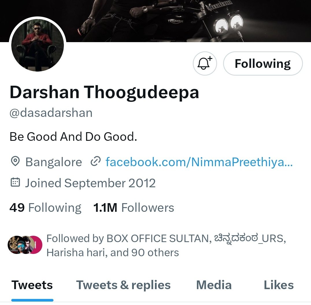 Beth_Famm's tweet photo. BLUE TICK GONE FOR EVERY CELEBATY 😢
BOSS RECOVER THE BLUE TICK ASAP 🙏

#DBoss #DBoss𓃰 #Darshan @dasadarshan BOSS ❤️ https://t.co/o0w7Jbocq9