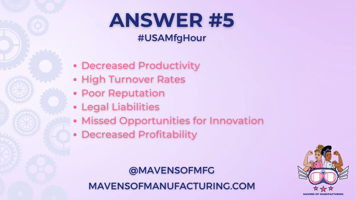 #USAMfgHour A5: #Manufacturers who do not empower their employees face risks such as: 

<a href="/MavensofMfg/">Mavens of Manufacturing</a> <a href="/USAMfgHourChat/">#USAMfgHour Chat Highlights</a>