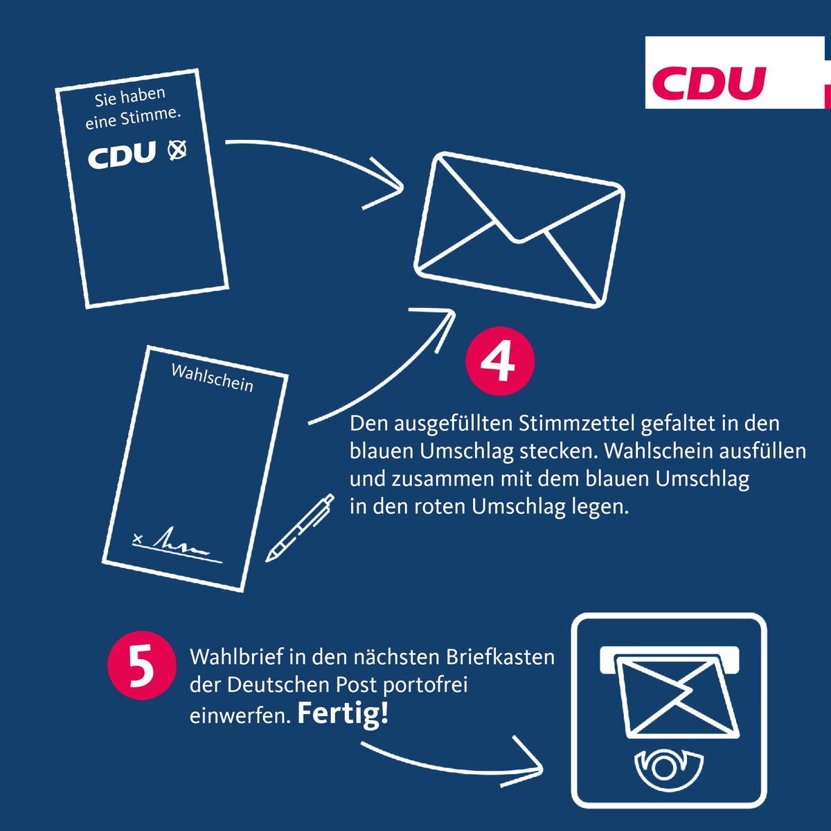 CDUTornesch's tweet photo. Keine Zeit am 14.05.? Beantrage jetzt Briefwahl und gibt deine Stimme schon mal ab. Während der Öffnungszeiten kannst du die Briefwahl direkt im Rathaus in Tornesch durchführen oder die Unterlagen mit nach hause nehmen. #anpackenfürtornesch #tornesch https://t.co/zOZOKFQko6
