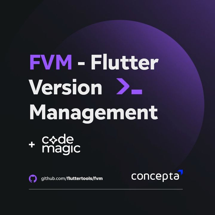conceptatech's tweet photo. π Streamline your Flutter SDK version management with FVM! Developed by Concepta Technologies and used by Codemagic.
Learn more now! https://t.co/Sn5YkZuMmf
#Flutter #FVM #SDK #VersionManagement #fluttercommunity #flutterdevs https://t.co/hWQkEoS9KG