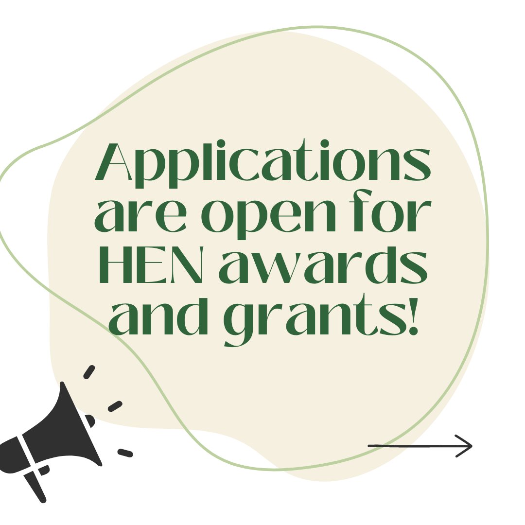HENDPG's tweet photo. HEN has multiple awards to support our members in continuing education, professional participation, and community initiatives! There are opportunities for student members, and new mini-grants to support a wide variety of HEN-aligned work. Check out these exciting opportunities! https://t.co/HYCyBOMAPm