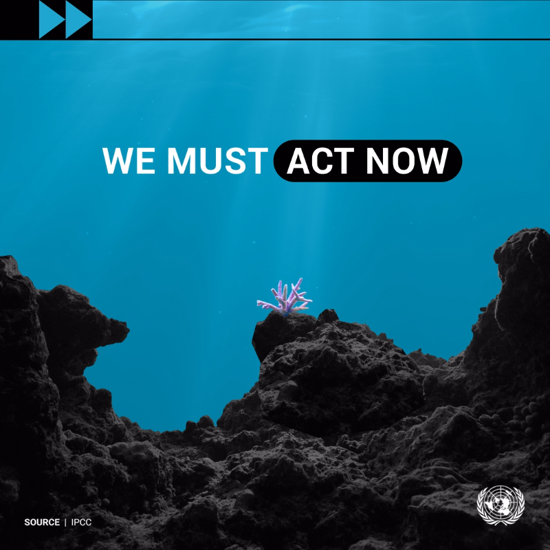 antonioguterres's tweet photo. Around 90% of the energy trapped in the climate system by greenhouse gases goes into the ocean, posing risks to marine ecosystems.

#ClimateAction is not happening fast enough.