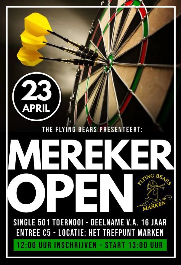 FlyingBearsDart's tweet photo. De laatste editie van de Mereker Open was in 2020. Leroy Zondervan won de beker toen voor de vierde keer op rij. Zou hij er een vijfde titel aan toe kunnen voegen? Of krijgen we een nieuwe winnaar? We gaan het zondag zien bij de Mereker Open 2023 in Dorpshuis Het Trefpunt! https://t.co/rJe4ajWvXa
