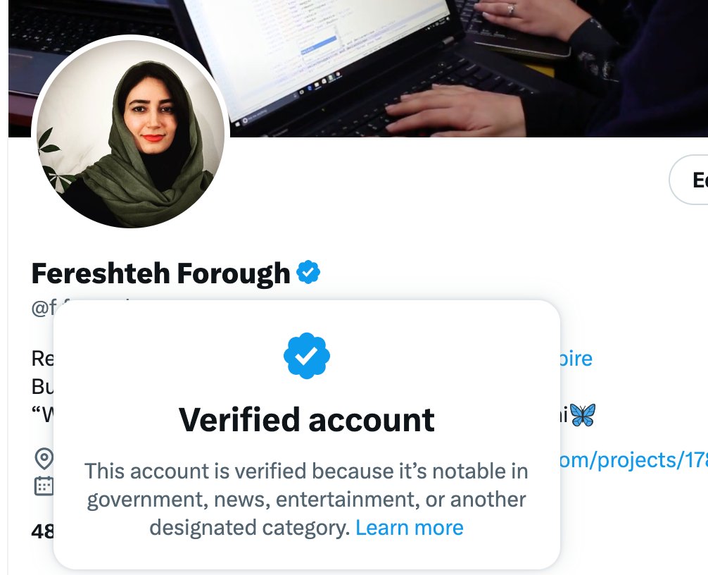 f_forough's tweet photo. Goodbye Twitter Legacy. 💙
I won't subscribe to Twitter Blue. 
I prefer to use that money to sponsor a girl education in Afghanistan and give hope!🦋👩🏻‍💻✏️💻📚
#LetAfghanGirlsLearn https://t.co/gJrpkaZTS5