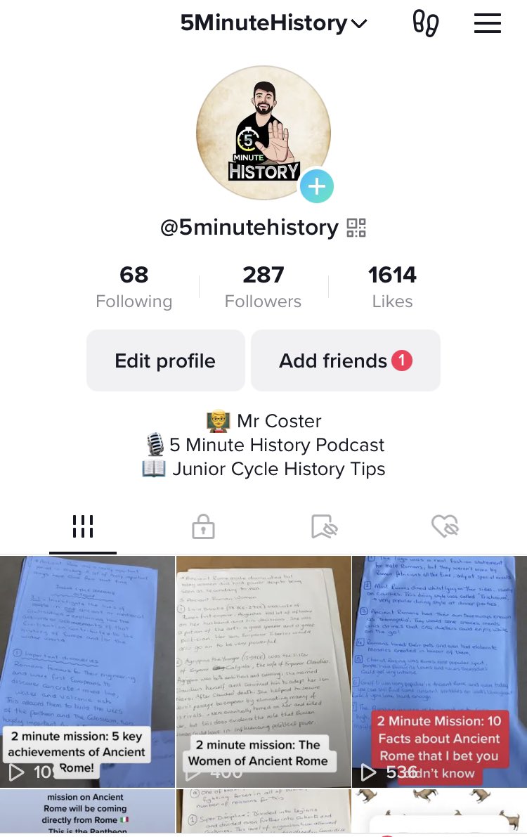 Taking baby steps and posting consistently. Super optimistic on where I can take 5 Minute History and my 2 Minute Mission Series moving forward.