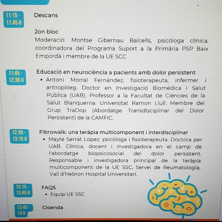 tradopcamfic's tweet photo. Mes participació activa dels #TraDoPCAMFiC a la V Jornada per a Referents en Síndromes Sensibilitazió Central (SCC) Regió
Sanitària de Girona @AntoniMorral @mayteserrat 👇👇 https://t.co/DaGuxfWAX6