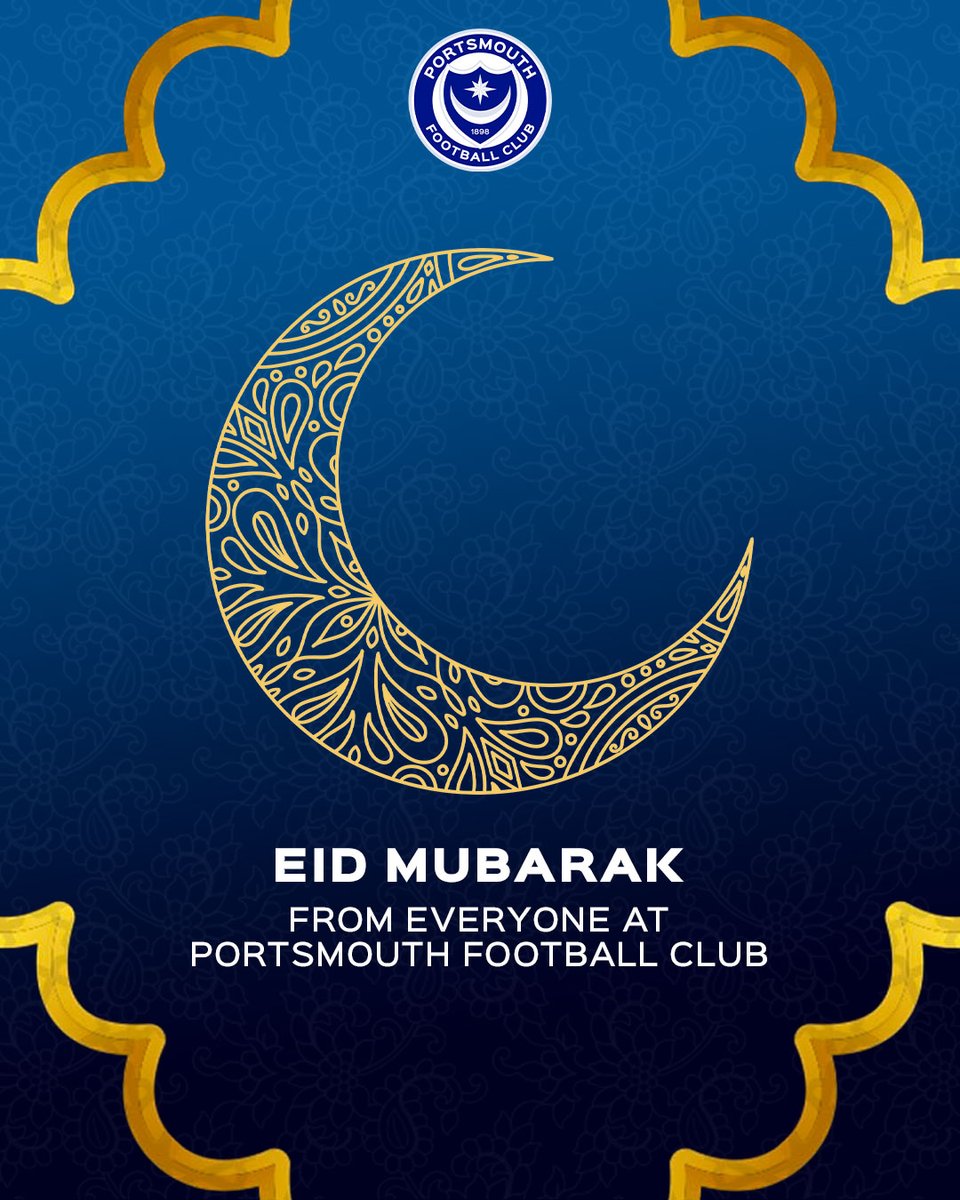 Pompey's tweet photo. Eid Mubarak to all the #Pompey fans celebrating Eid al-Fitr 💙🌙 https://t.co/XgeDYpRyDI