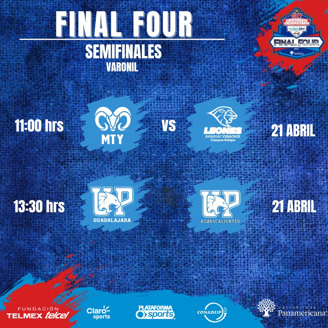 CUTelmexTelcel (@cutelmex) on Twitter photo Tenemos SEMIFINALES del mejor futbol universitario, si, el del #CUTT de la <a href="/CONADEIPmx/">CONADEIP México</a> 🤩⚽🤩
Así se jugarán 👀👇
¡Podrás disfrutar de las transmisiones en nuestro #Facebook! 🥳
#SomosCUTT Tenemos SEMIFINALES del mejor futbol universitario, si, el del #CUTT de la <a href="/CONADEIPmx/">CONADEIP México</a> 🤩⚽🤩
Así se jugarán 👀👇
¡Podrás disfrutar de las transmisiones en nuestro #Facebook! 🥳
#SomosCUTT