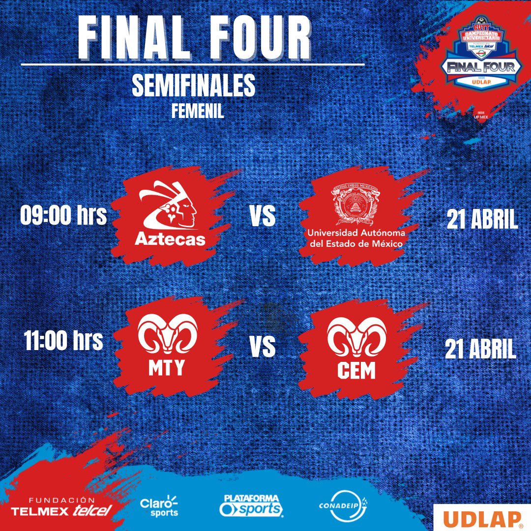 CUTelmex's tweet photo. Tenemos SEMIFINALES del mejor futbol universitario, si, el del #CUTT de la @CONADEIPmx 🤩⚽🤩

Así se jugarán 👀👇

¡Podrás disfrutar de las transmisiones en nuestro #Facebook! 🥳

#SomosCUTT https://t.co/RcEmU9ERnp