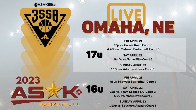 ASAKELITE's tweet photo. Check out our 17sand 16s in Omaha this weekend. Live Period let’s go!! https://t.co/1esWWwhpSb