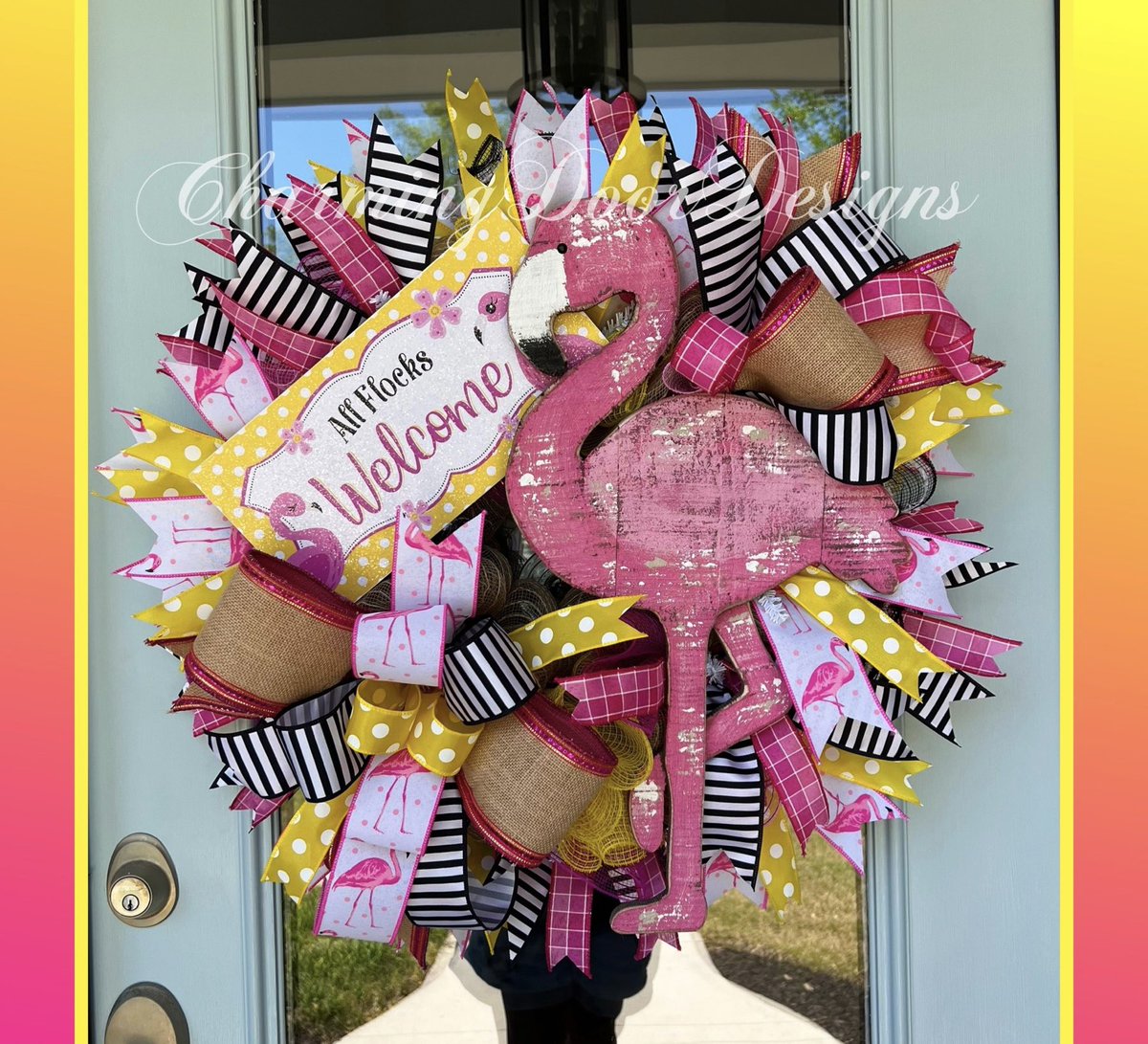 charmingdoordes's tweet photo. #wreath #Etsy #home #spring #crafts #door #decor #decorating #decoration #frontdoor #handmade #home #homedecor #interiordecor #interiordecorating #cute #hello #house #designs #flamingo #summer #forsale #fun #picoftheday #southern #welcome #Happy https://t.co/VBFXsq7zCS