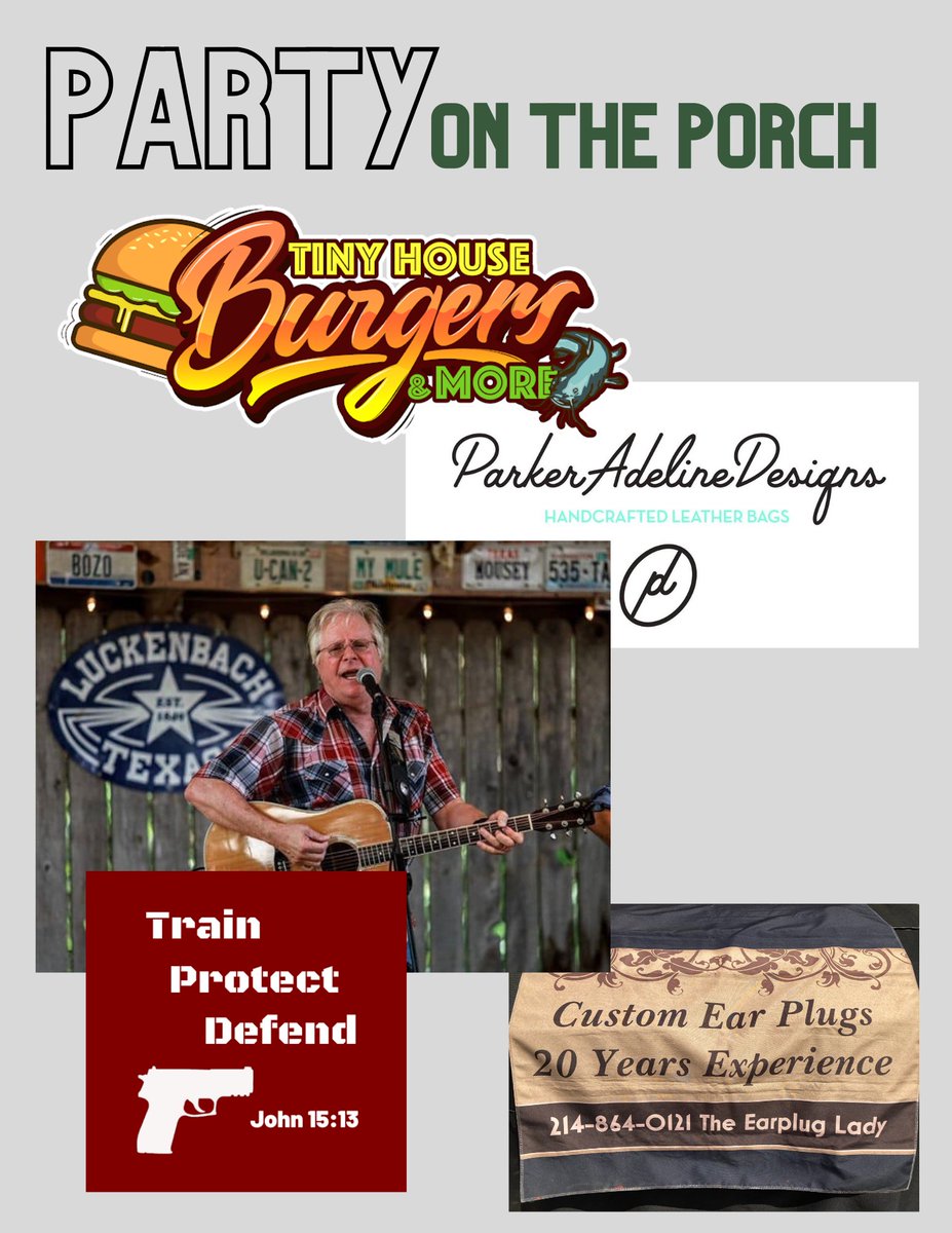 407GunClub's tweet photo. WE WOULD LOVE TO HAVE YOU AT OUR PARTY ON THE PORCH!

Join us THIS SATURDAY at 5:30 PM https://t.co/ro6KlDGmGF