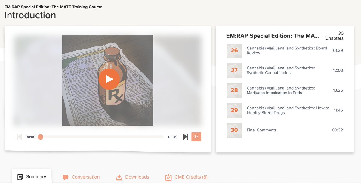 EMSwami's tweet photo. Looking for your MATE training for DEA? @emrap_tweets has you covered https://t.co/eR9sgGmKki

8 hours of approved CME all in once place! https://t.co/uA6sAqnKpr
