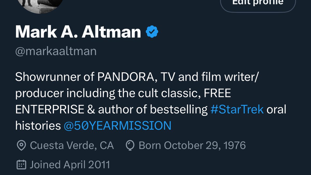 Mark A. Altman * tweet media