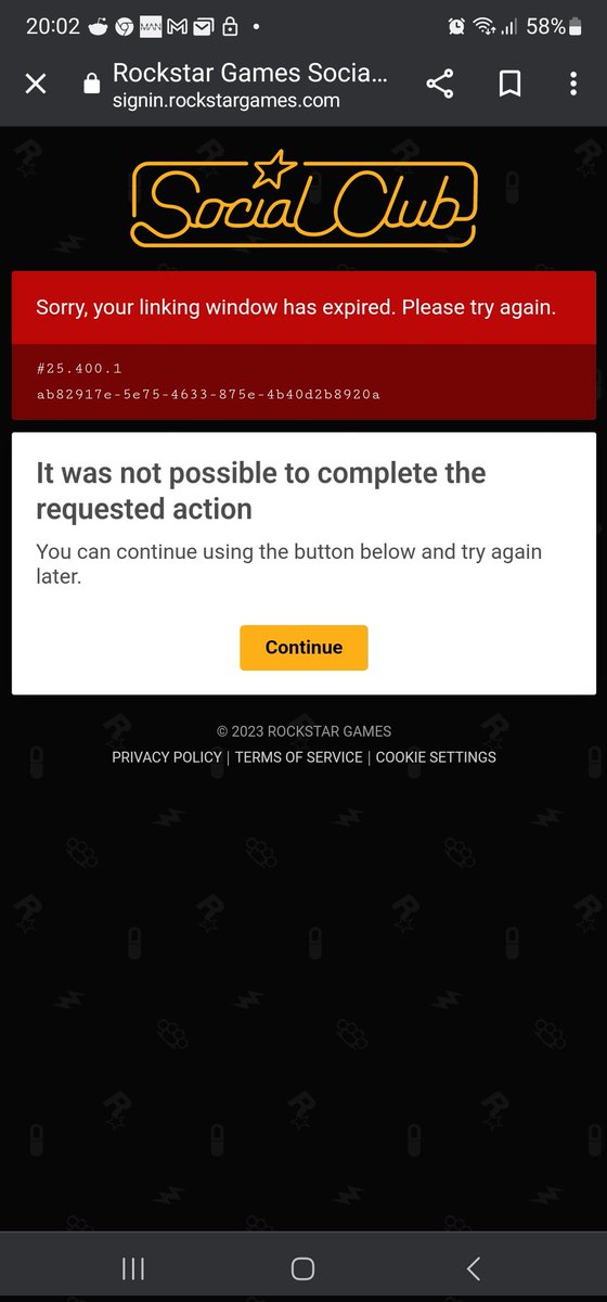 Jay_Andrew96's tweet photo. @RockstarSupport can't log in to social club as keep getting this https://t.co/3iuwMLYn4T