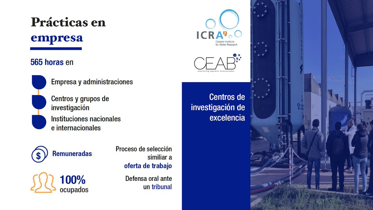 Concerned for the impact of climate change on water? The <a href="/udgmasters/">UdGmasters</a> on Water resources science &amp; technology aims at training the new water professionals for the current and future challenges; <a href="/santander_es/">Santander España</a> grants for int. students;preregister @ udg.edu/en/masters-en-… #MasterH20