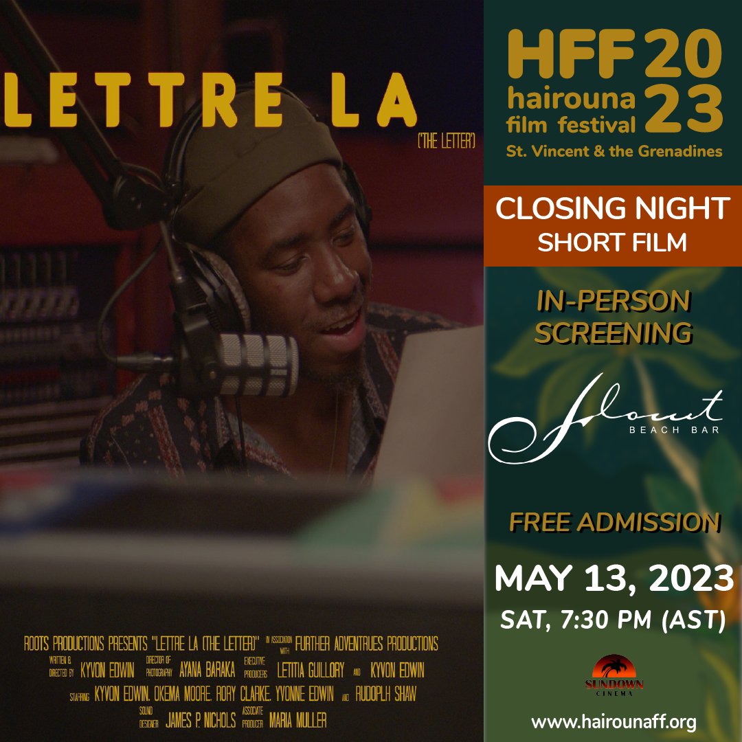 @HairounaFilmFestival presents our closing night short film LETTRE LA (US) directed by <a href="/kyvonedwin/">Kyvon Edwin</a>. 

Our closing night Viewpoints: Caribbean Men seeks to spark a conversation about men of the Caribbean, putting their creativity, struggles and vulnerability in the spotlight.