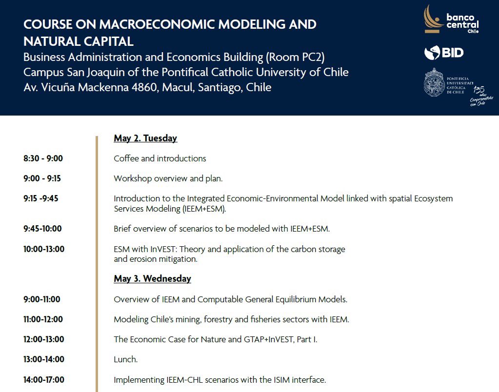 DesarrolloSusUC's tweet photo. 📈🌎Curso de Modelamiento Macroeconómico y Capital Natural de @CBChileresearch @the_IDB @IE_UC @DesarrolloSusUC 

Abordará un marco integrado de servicios macroeconómicos y ecosistémicos para explicar cómo la economía afecta el medio ambiente y viceversa.

https://t.co/EsApgLJblk https://t.co/lIyNDjX2uE