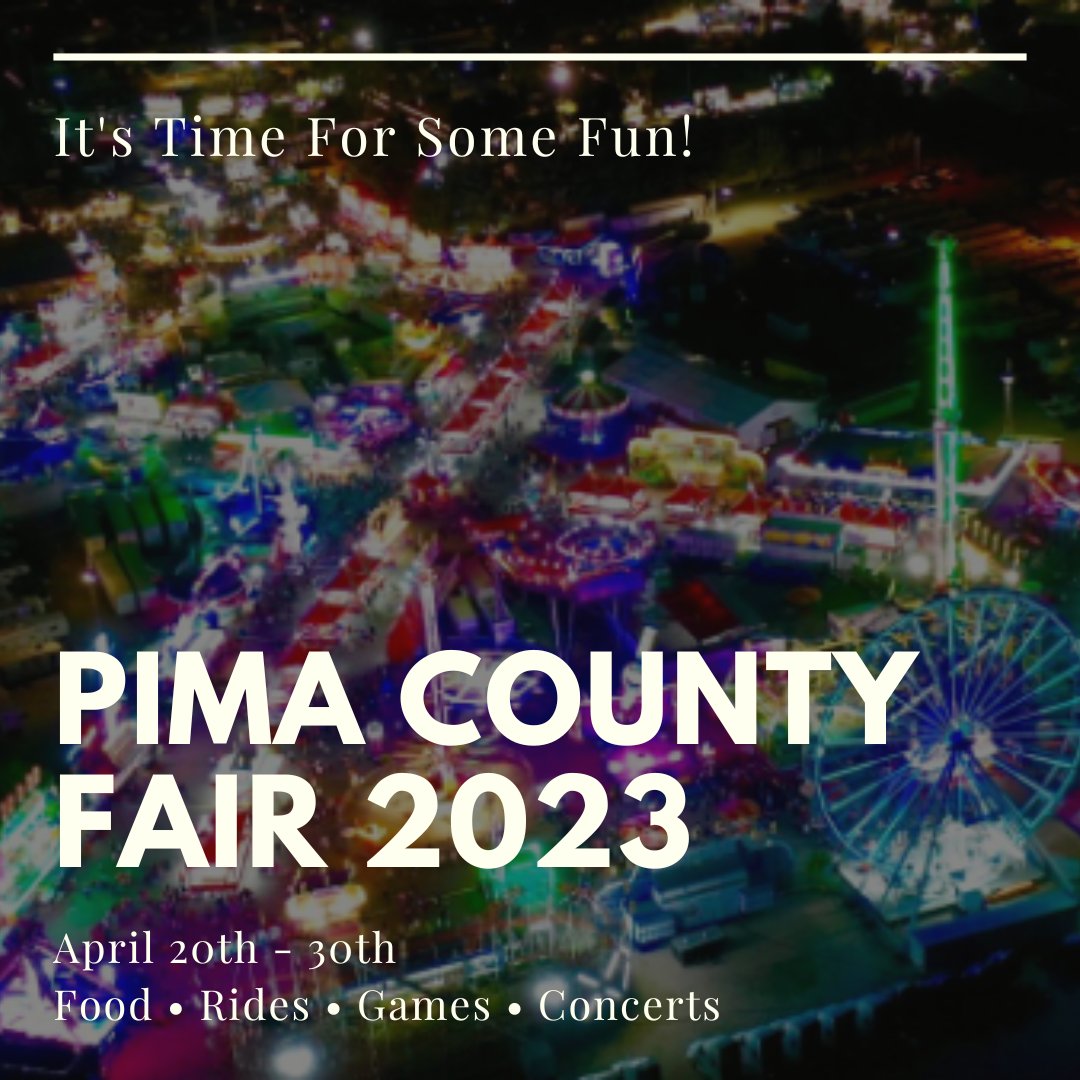 HSLCantera's tweet image. The Pima County Fair is back! April 20th - April 30th, enjoy food, rides, games, and concerts! Visit the link for more information.🎠🎢🎡
pimacountyfair.com/fair/
#PimaCountyFair #Rides #Games #Concerts #TimeForSomeFun #ItsAboutCommunity #HSLProperties #HSL #Arizona #HSLLiving...