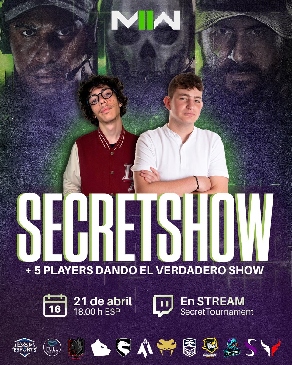 #SecretCODLegends #SecretShowE2

¡El ambiente está que arde! Solo quedan 9 días para el gran evento y los equipos están ansiosos por competir. ¡No te pierdas las últimas novedades y súmate a la emoción!

Este 21 de abril a partir de las 18:00 CET.  

📺 • twitch.tv/secrettourname…