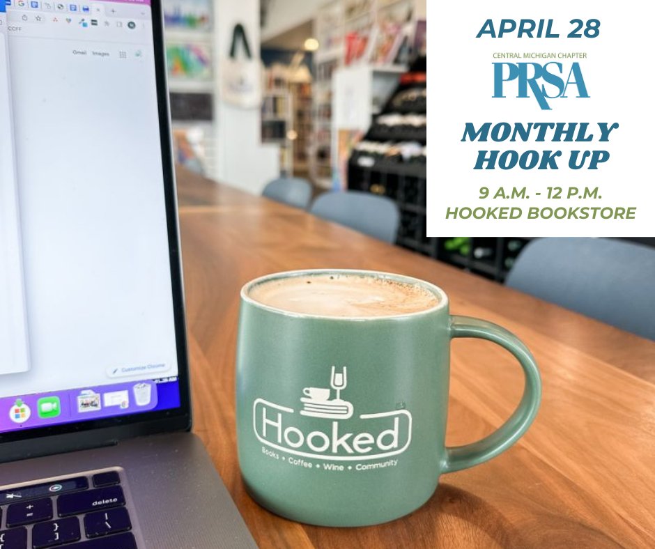 Our next monthly hook up is quickly approaching! Bring your work to <a href="/hookedlansing/">hookedlansing</a> next Friday, April 28 from 9 a.m. to noon, and get to know other PR professionals in the area.