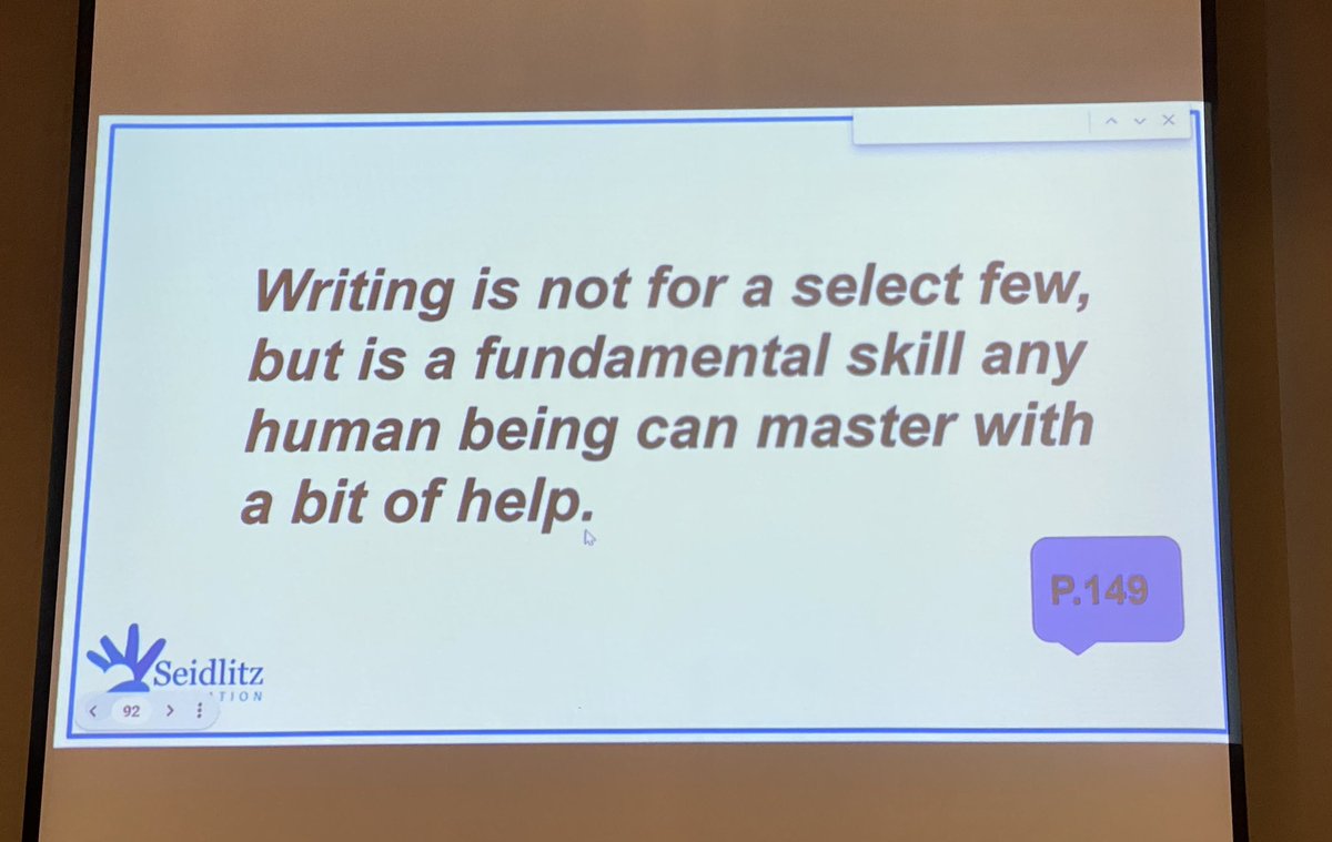 Writing is fundamental for ALL students #SeidlitzLitConf #nataliaheckman 
Can’t wait to delve into this resource 
Building Better Writers
