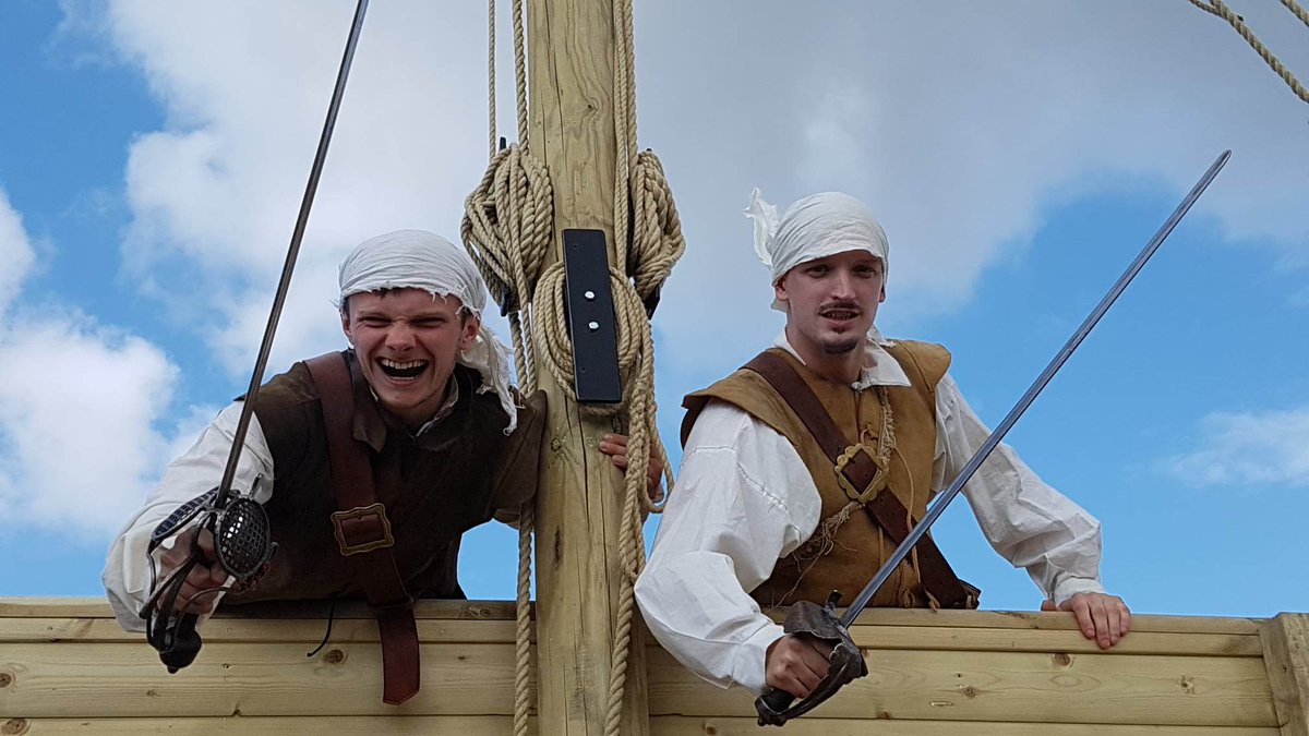 godolphinsrof's tweet photo. A  fun bonus of doing ECW re-enactment means your kit is in more or less the right state to play pirates! When we’re not wowing the Wirral with our fire swords, we also love a good sea shanty round the campfire. Here’s our breakdown of some of the different types of songs at sea. https://t.co/AnfTgIwhcV