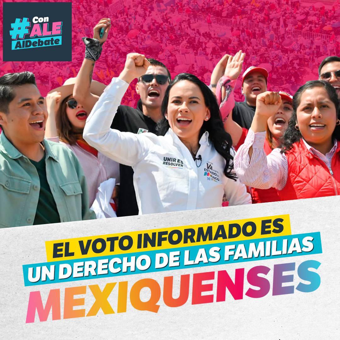 CNCEdodeMex's tweet photo. Vamos con #AleAlDebate para que el Edoméx tenga un voto informado, donde las familias decidan por la candidata que pueda resolver sus problemas.
#AleGobernadora #AleProponeYResuelve #VamosAGanar #ConAleAlDebate #UnirEsResolver https://t.co/rzDQQVAGyv