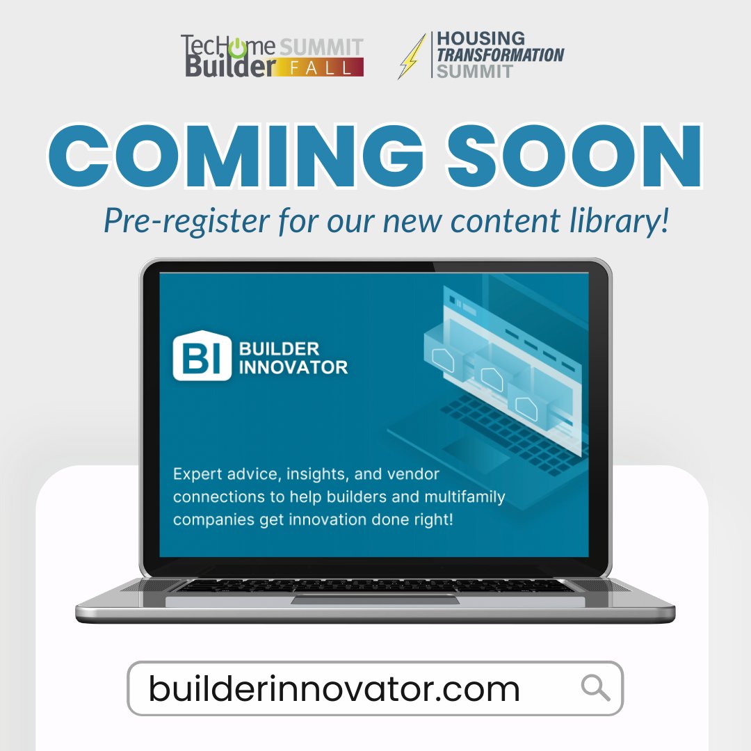 Mark your calendars for the May launch of BuilderInnovator.com - the free online resource for builders and multifamily companies seeking to make progress on technology, digital transformation, and innovation. Pre-register today @ builderinnovator.com!