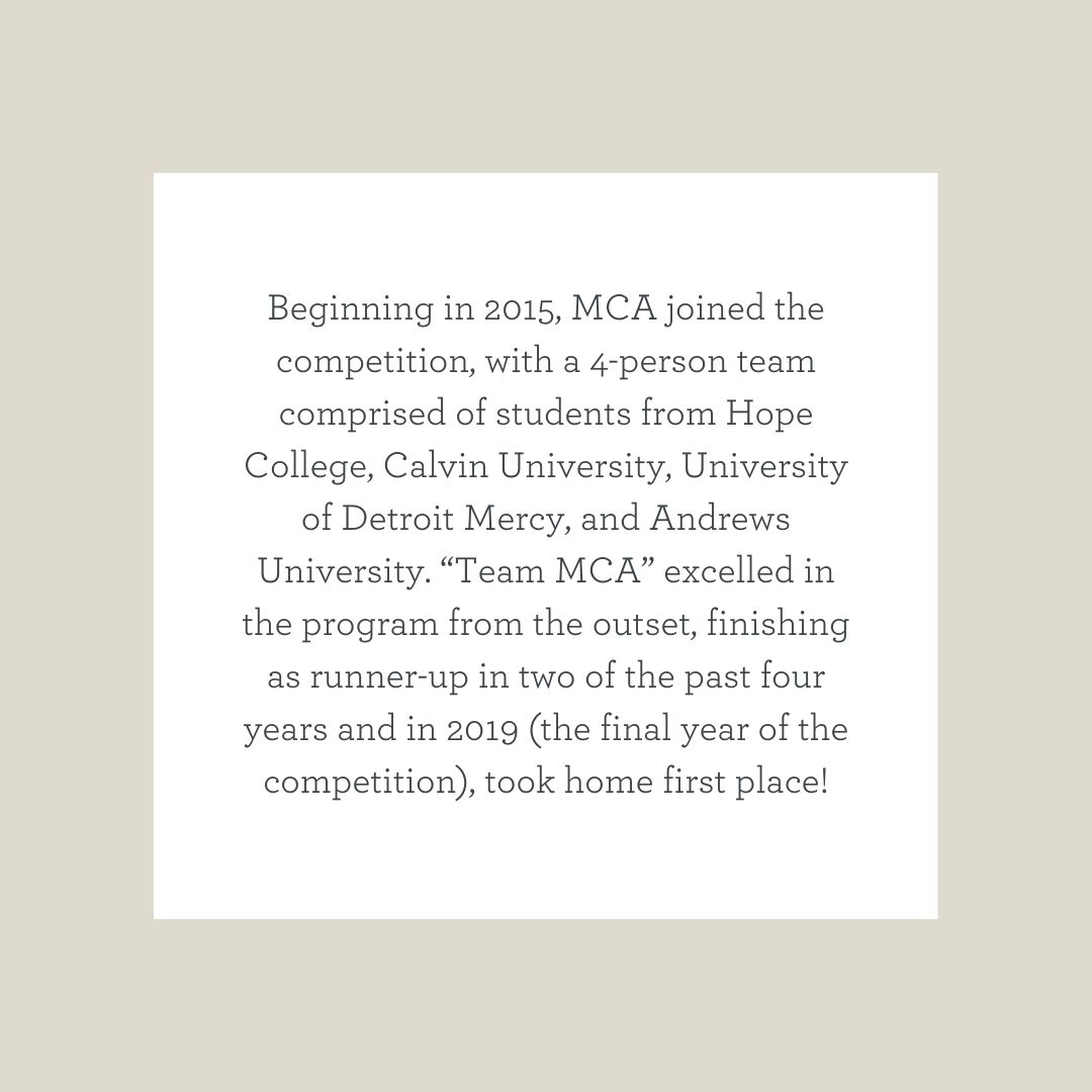 In 2015, MCA joined the <a href="/StrykerComm/">Stryker Communications</a> competition and has excelled in the program finishing as runner-up in two of the past four years and took home first place in 2019!
