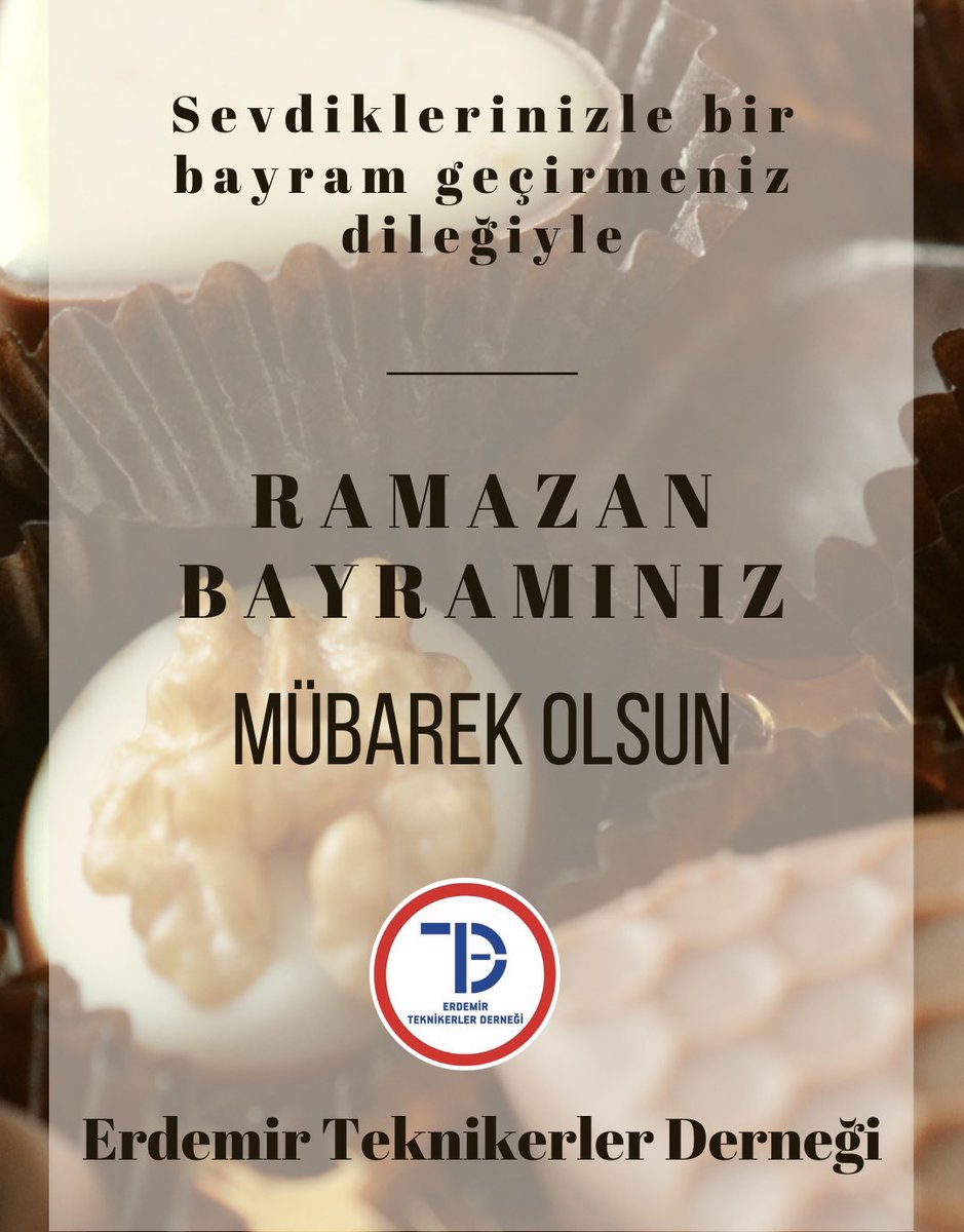En güzel Anıları birlikte paylaşmak,en güzel hatıraları bu bayramda tazelemek dileği ile mübarek Ramazan Bayramı'nızı kutlarız.
Erdemir Teknikerler Derneği Yönetim Kurulu