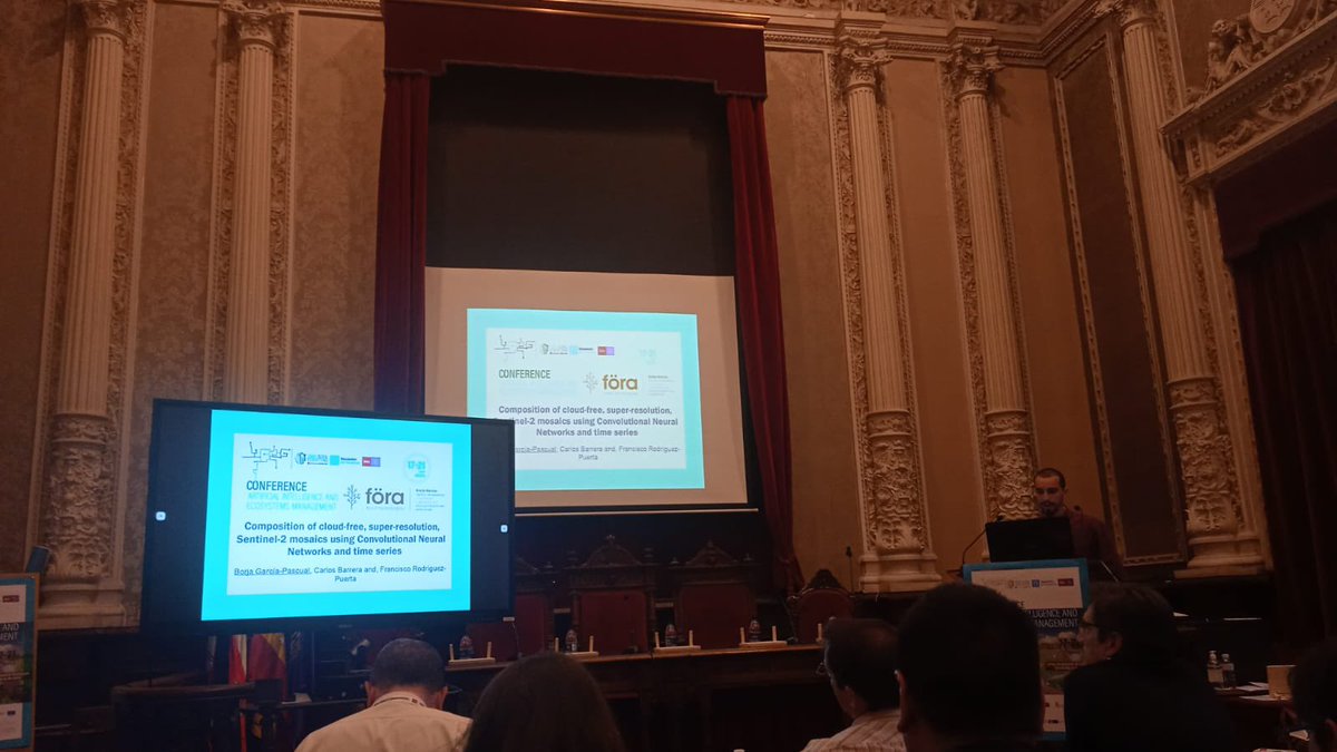foraforestech's tweet image. Today, our workmate Borja García Pascual: Composition of cloud-free, super-resolution, Sentinel-2 mosaics using Convolutional Neural Networks and time series 🧠

👉Conference Artificial Intelligence and Ecosystems Management

#weareföra #SMARTGlobalEcosystems #AI