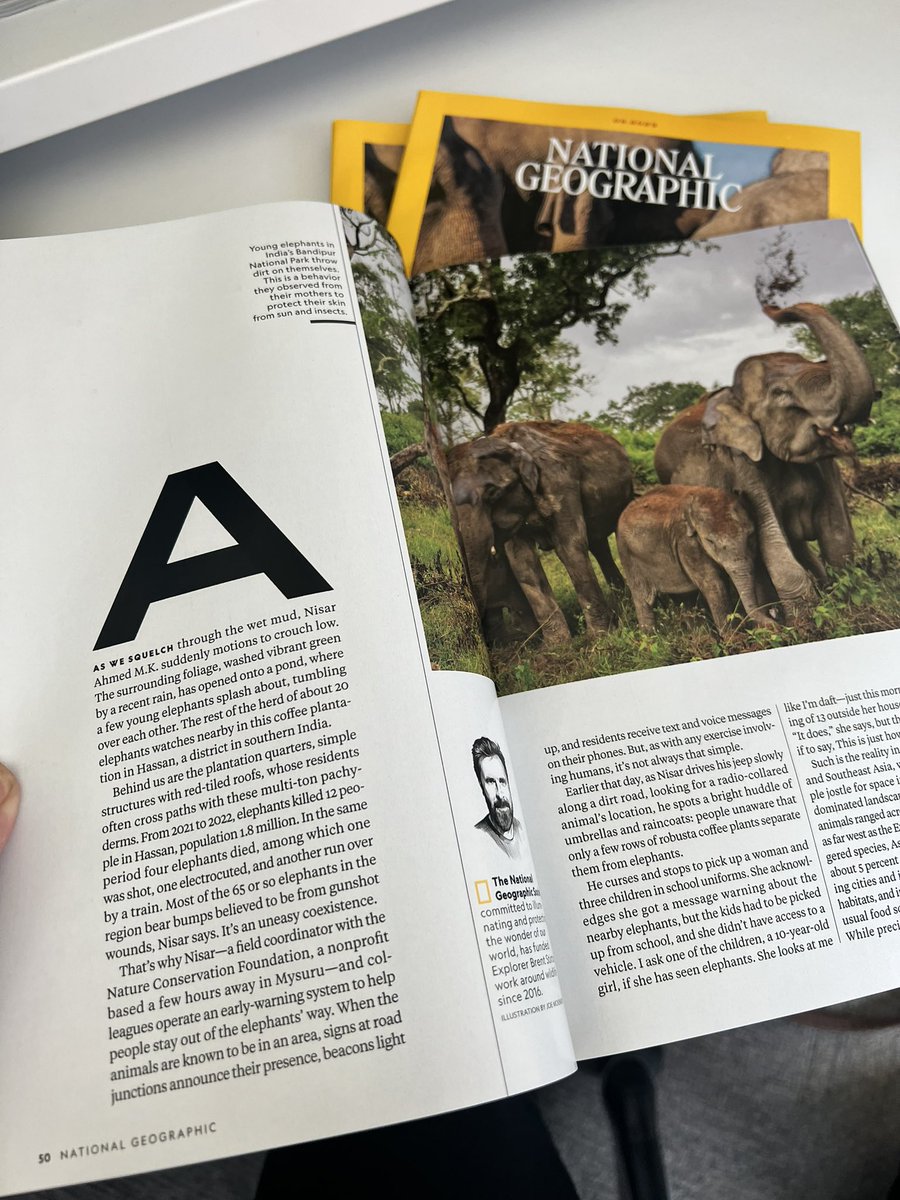 I edited my first cover story for <a href="/NatGeo/">National Geographic</a>! It was so fantastic working with <a href="/sperur/">Srinath</a> on this deep dive into Asian elephant research -- especially the solutions on how both species can coexist.