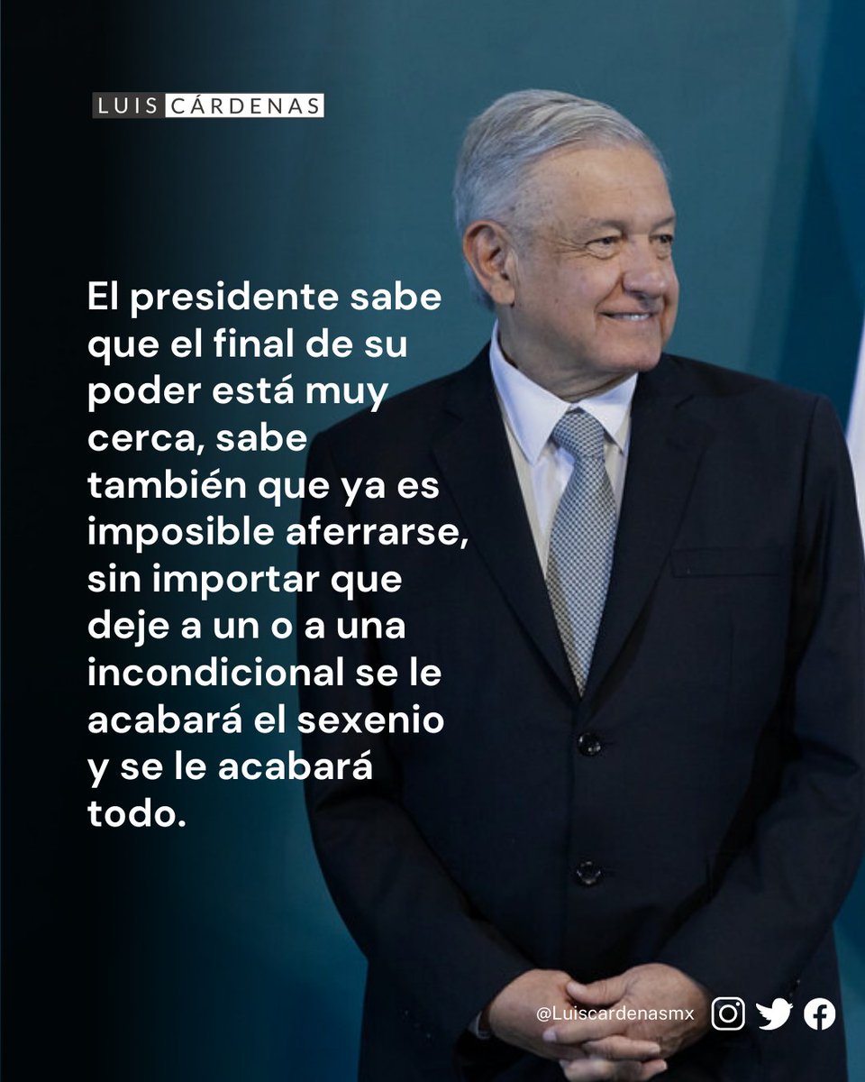 LuisCardenasMx's tweet photo. Delirante de grandeza.

Por Luis Cárdenas.

Dejó de ser “Andrés Manuel” muy rápido, el “señor presidente” se le subió a la cabeza desde el primer minuto, se enfermó de poder y empezó su declive, era de esperarse, a fin de cuentas aunque él no lo crea realmente no es ningún Dios, ni es ningún elegido, ni es nada más especial que un simple mortal, un hombre que se convirtió en el más poderoso de México en la historia contemporánea y, era lógico, no pudo soportarlo.

Andrés Manuel encarna perfectamente eso de que el poder corrompe pero el poder absoluto corrompe absolutamente, cierto es que el presidente no gusta de lujos sino de lisonjas, que el presidente no se obsesiona con billetes sino con aplausos, que no quiere nuevas ideas para sus proyectos sino que todos se apeguen a sus ideas y a sus proyectos. El presidente se corrompió de la peor forma que podía corromperse, se volvió lo que juró destruir, se vendió a sí mismo por su ego.

Al pobre Andrés le urge su museo, quiere ser el nuevo Benemérito, quiere que lo amen aunque él se dedique a odiar, le urge su rostro en los billetes de 20 pesos, se quema en ansias por verse en los libros de historia como un héroe entre los héroes, como un místico, como el nuevo salvador, el nuevo padre de la patria.

Es como cualquier paciente que sufre delirios de grandeza, pero con la salvedad de la grosera acumulación de poder de la que goza este paciente en particular.

Aclaro que no deseo ningún mal a nadie, solo que dudo que López Obrador viva lo suficiente para ver el desastre en que se convertirá su legado histórico, en 30 años será un leve símil de Chávez, de Daniel Ortega o de Pedro Castilo, una mascota de Trump, o de Putin o de Xi, otra caricatura del populismo que se jodió al mundo en las primeras décadas del siglo XXI, sí, el Peje, será uno más de los malos de la película.

Pero en un paciente con delirios de grandeza es imposible la autocrítica, así que lo que queda del sexenio podemos esperarlo todo, el presidente sabe que el final de su poder está muy cerca, sabe también que ya es imposible aferrarse, sin importar que deje a un o a una incondicional se le acabará el sexenio y se le acabará todo.

A menos que se le antoje el camino de un dictador y, eso, no podría ser. No hay forma de que se quede, no hay manera de que regrese, aunque haya comprado al Ejército, aunque llenó los bolsillos de los Generales con asquerosos miles de millones de pesos, no le alcanza, no le da, se va para siempre del poder el 1 de octubre de 2024.

Y nos va a dejar un país militarizado, esos sí que no se van ni se irán, a ver quién se atreve a quitarles una pizca de poder que Andrés Manuel les dio a manos llenas para sostener su delirio.

Y nos deja un país ensangrentado. Y nos deja un país empobrecido. Y nos deja un país con un sistema de salud que se parece más al de Haití que al de Dinamarca. Y nos deja un país donde el odio se respira. Y nos deja un país más ignorante. Y nos deja un peor país.

Pero todavía faltan 529 días para que se termine el sexenio.