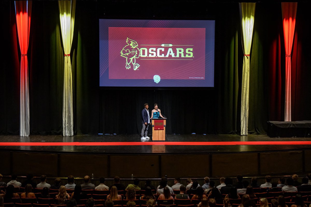 ISUathletes's tweet photo. 𝙒𝙃𝘼𝙏 𝘼 𝙉𝙄𝙂𝙃𝙏! 🌟

We had an incredible time celebrating the outstanding achievements of Cyclone student-athletes this year at the #CycloneOSCARS! Check out all the highlights below!

📸 https://t.co/6lvqgrKOYR
📰 https://t.co/3p46CmHCch https://t.co/VeGM91fmAN