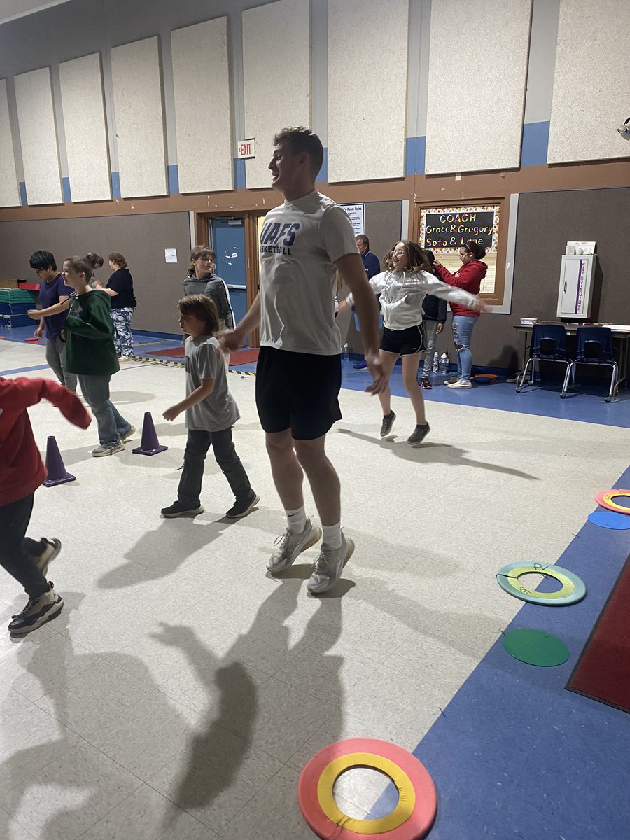 Thank you Raymond Elementary for allowing a couple of our guys come out to read and play games with the kids today! 🦁🔵⚪️ #Family