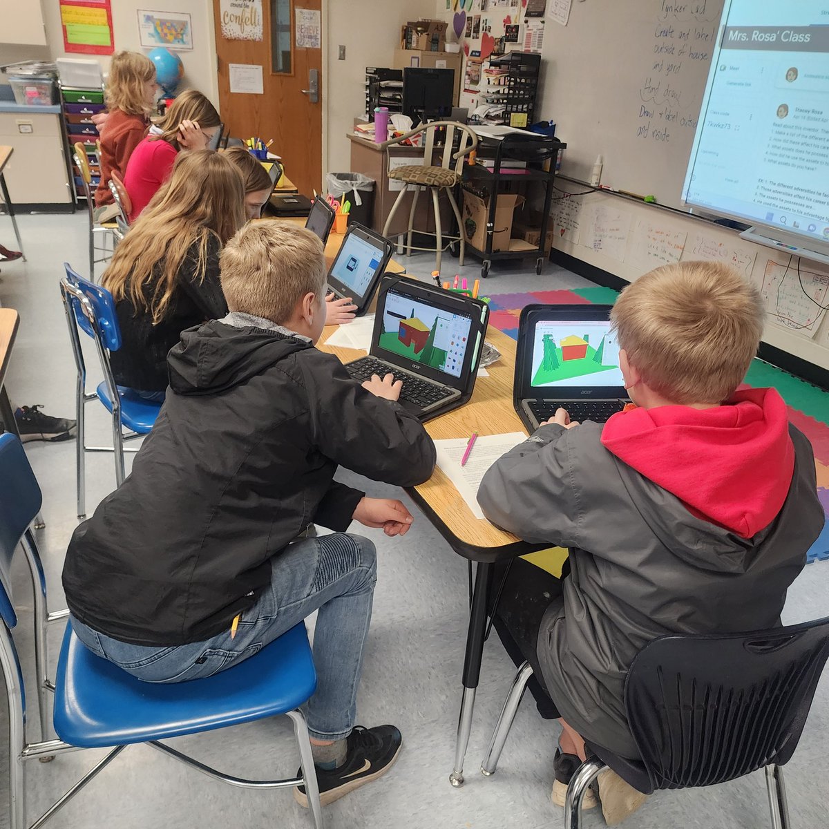 RosasLearners's tweet photo. These STEM students used TynkerCad to design an energy efficient house and yard that way exceeded my example! #lmemagic #montimagic https://t.co/EooUsYc70D