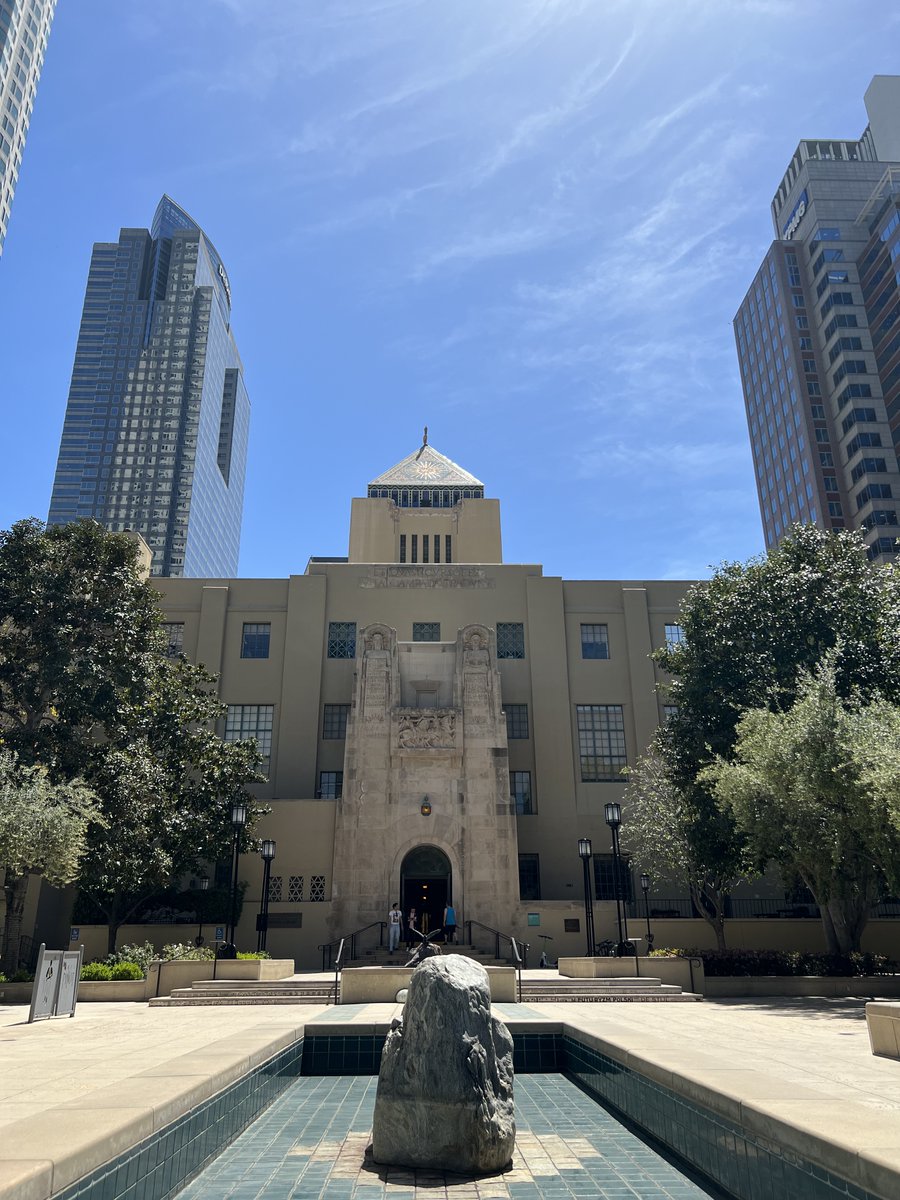 The library                            The library
with a blue check              without a blue check