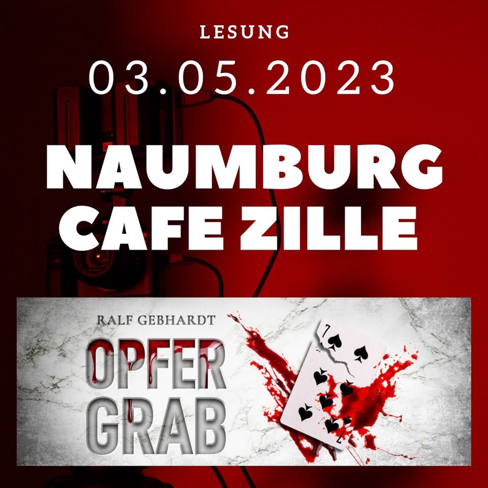 ralfgebhardt's tweet photo. Sehen wir uns im Café Zille?
#Lesung #Naumburg #CafeZille #Lesung #Opfergrab #dpVerlag #Kriminalthriller https://t.co/47AngHib1b
