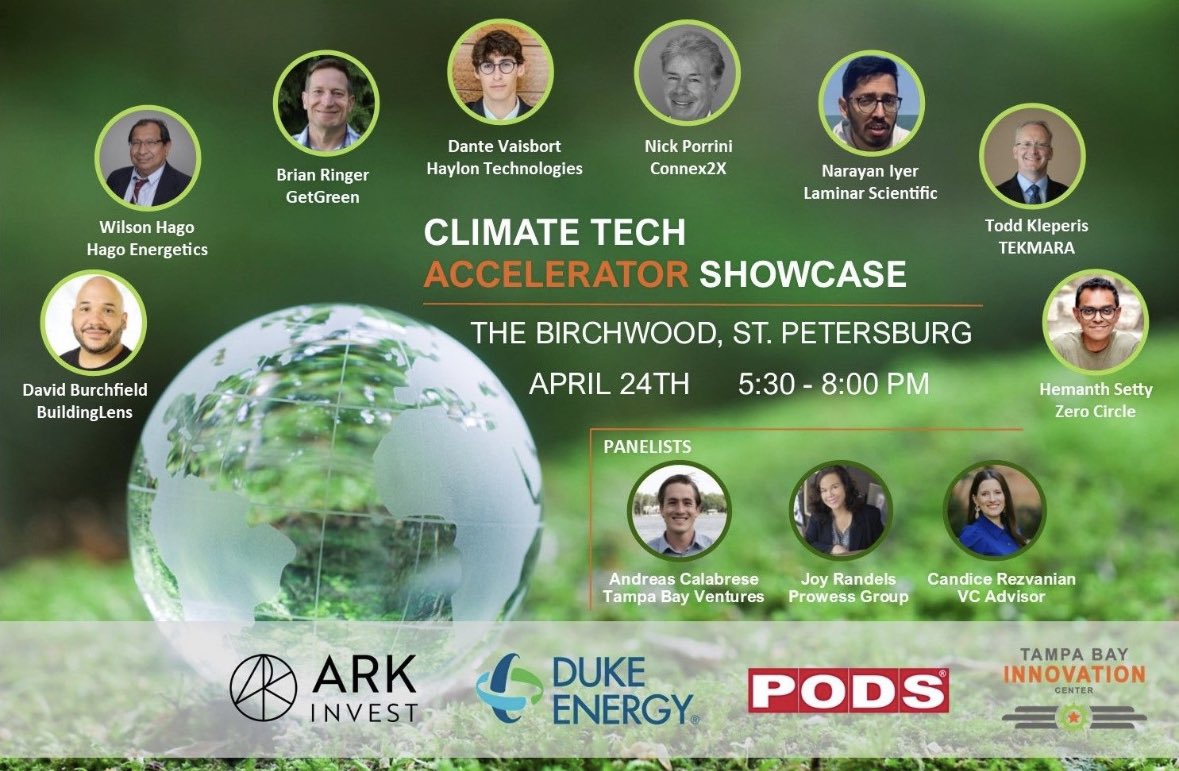 We are excited to share that our Founder and CEO - @nporrini will be presenting at the Climate Tech Accelerator Showcase (@tbinnovates) this coming Monday, April 24! #startups #tampabay #climatetech #innovation #greenlights #entrepreneurs #v2x #safety