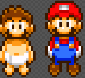 NormalOddGuy's tweet photo. Another adjustment to make it look more like the camera is above mario. https://t.co/60ttmHPAg4